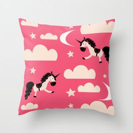 Unicorn pink Throw Pillow