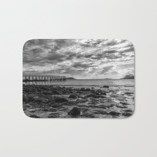 Magnolia Pier #2 B&W Bath Mat