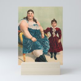 Fat Lady and Little Person - Vintage Circus Lithograph - 1898 Mini Art Print