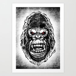 gorilla head Art Print
