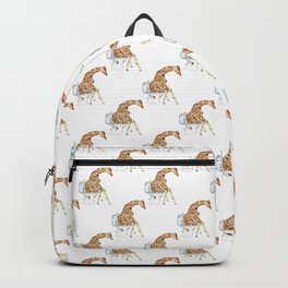 Giraffe toilet Painting Wall Poster Watercolor Backpack | Bathroom, Background, Sketch, Design, Hand, Drawing, Curated, Free, Pattern, Giraffe 