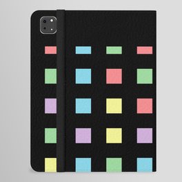 Black & Pastel Polka Squares iPad Folio Case