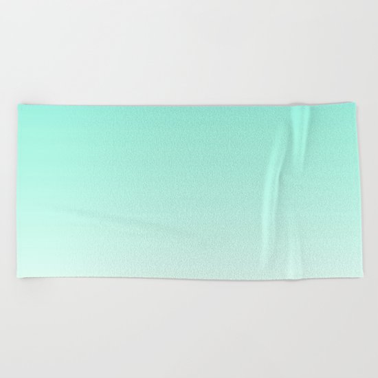 Ombre gradient digital illustration green, blue colors Beach Towel