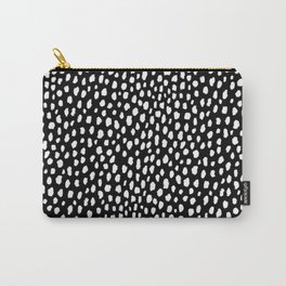 Handmade polka dot brush strokes (black and white reverse dalmatian) Carry-All Pouch