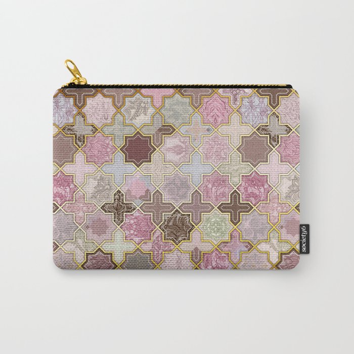 Neapolitan Geometric Tile Pattern Carry-All Pouch