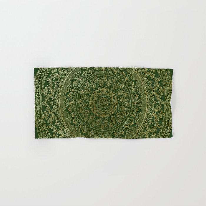 Green and gold hand towel cheap