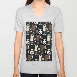 Bears of the world pattern V Neck T Shirt