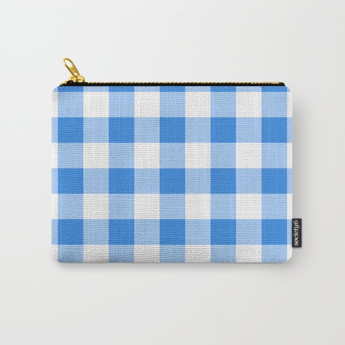 Blue & White Gingham Carry-All Pouch
