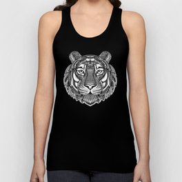 Hand Drawn Tiger - Black Tank Top | Drawing, Black, Digital, Beast, Tiger, Streetwear, Wild, Graphite, Animal, Illustration 