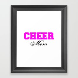 Cheer Mom Typography in Pink and Black Framed Art Print