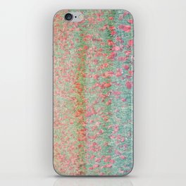 vintage pink and green floral illusion perceived fabric look iPhone Skin