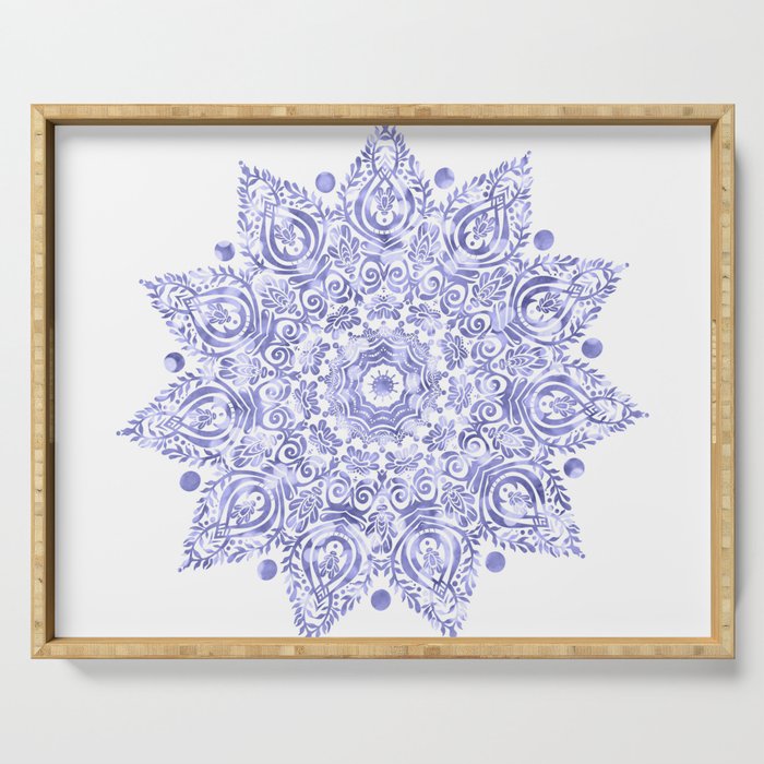 Very Peri 2022 Color Of The Year Violet Periwinkle Mandala III Serving Tray