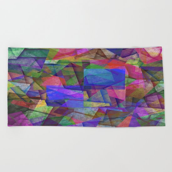 Pieces Of colour - Abstract, colour fragments Beach Towel