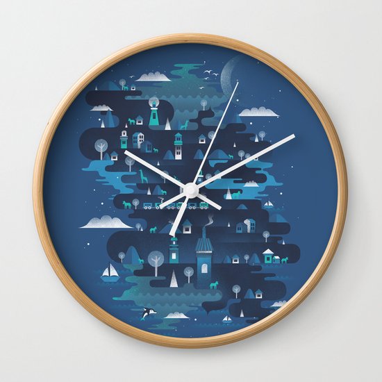 Land of the Blue Mountains Wall Clock