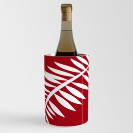 PALM LEAF RED AND WHITE PATTERN Wine Chiller