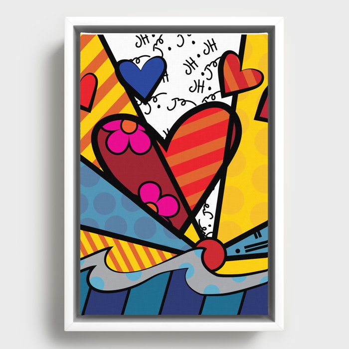 Pop Art Hearts Framed Canvas