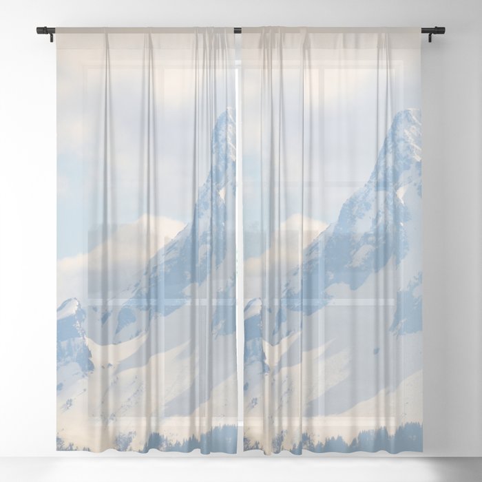 Mount Washington, Oregon Sheer Curtain