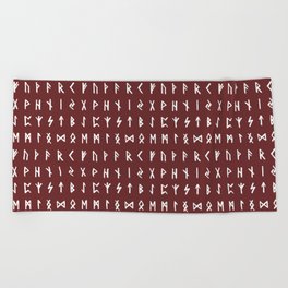 Nordic Runes // Monarch Red Beach Towel