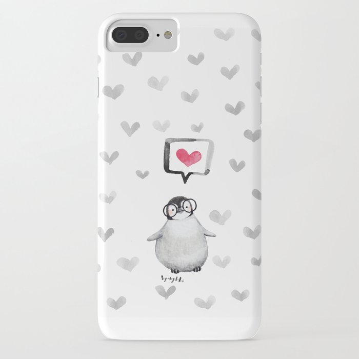 Tiny penguin love iPhone Case