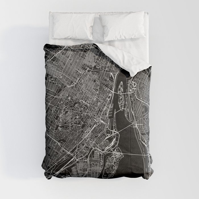 Montreal Black Map Comforter