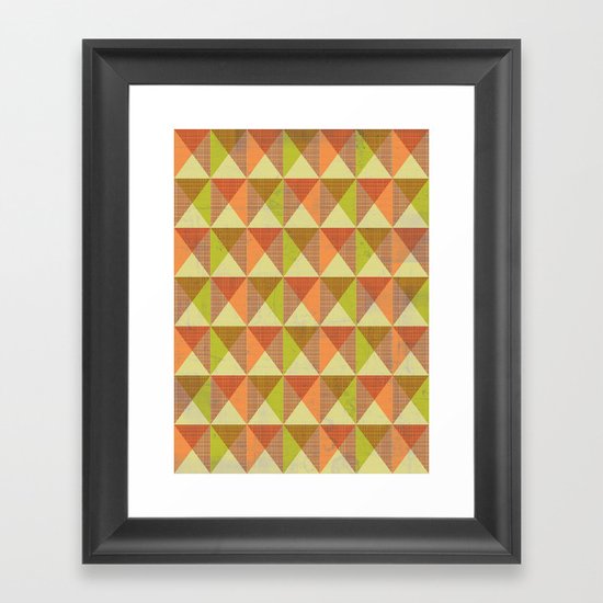 Triangle Diamond Grid Framed Art Print