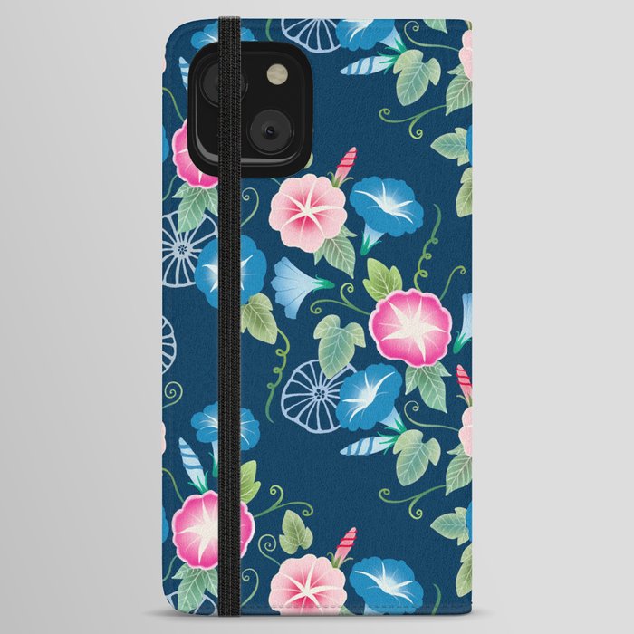 Japanese Summer Florals (Morning Glory / Asagao)  iPhone Wallet Case
