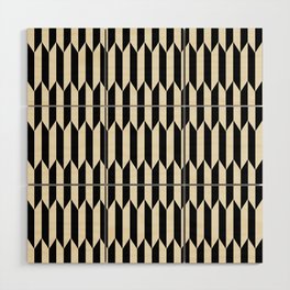 BW Oddities I - Black and White Mid Century Modern Geometric Abstract Wood Wall Art