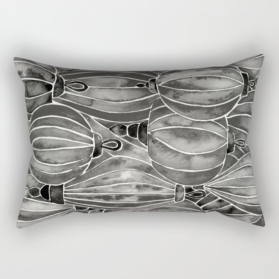 Black Vietnamese Lanterns Rectangular Pillow