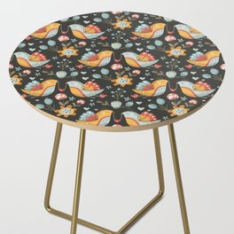 Birds Flowers Bohemian Love Pattern Side Table