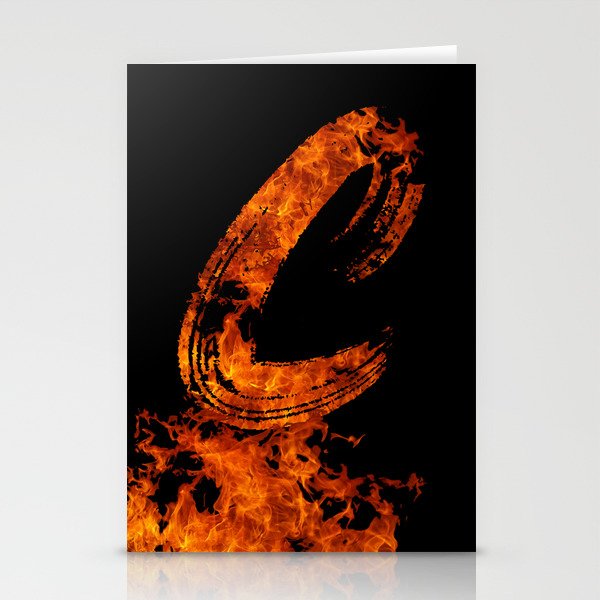 Burning on Fire Letter C Stationery Cards