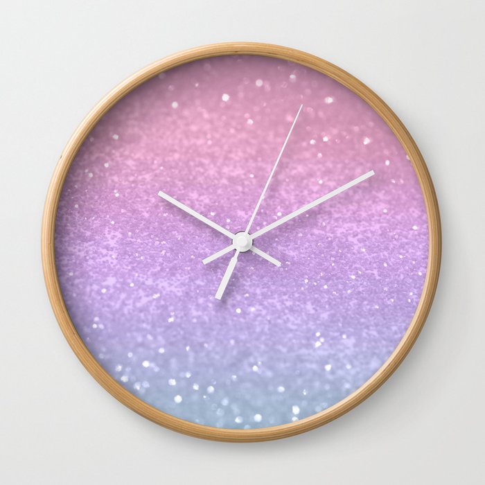 Unicorn Princess Glitter #1 (Faux Glitter) #pastel #decor #art #society6 Wall Clock