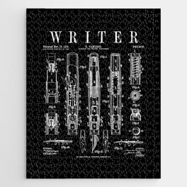 Writer Author Novelist Fountain Pen Bookish Vintage Patent Jigsaw Puzzle