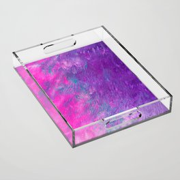 Abstract Girly Painting with Pink, Purple and Teal Acrylic Tray