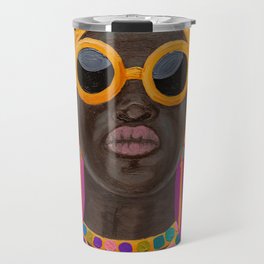 African American Woman Pop Art Portrait Travel Mug