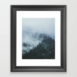 Foggy Mountains | Manali, India Framed Art Print