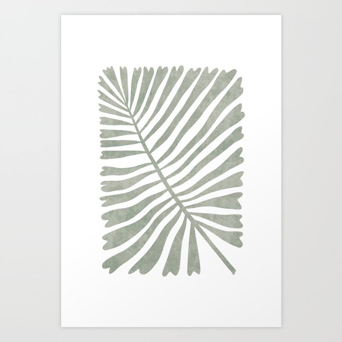 Sage green leaf illustration Art Print by Miss Belle Boutique Society6