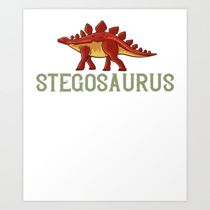 Stegosaurus Dinosaur Fossil Skull Skeleton Art Print