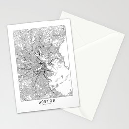 Boston Map Stationery Card