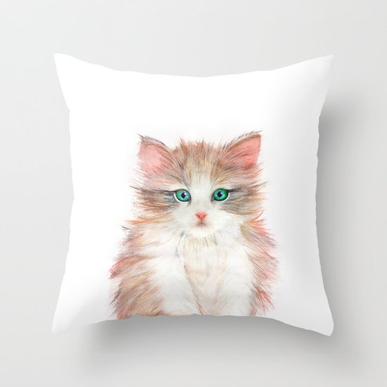 Little Kitten Throw Pillow