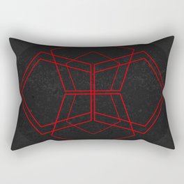 Geometric - Black/Red Rectangular Pillow