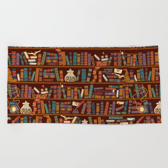 Bookshelf Beach Towel