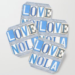 Love NOLA New Orleans Street Sign Tiles Word Art Print Louisiana Cajun French Quarter Coaster
