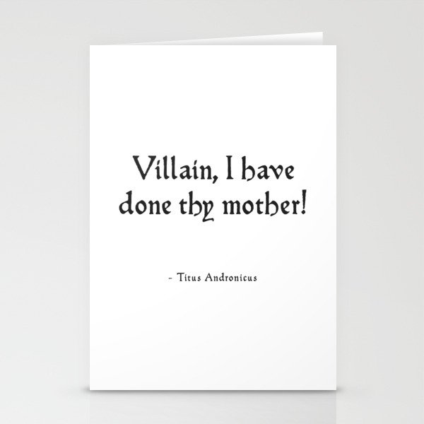 Titus - Shakespeare Insult Quote Stationery Cards