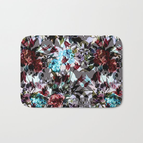 Seamless Absract Flower Pattern Bath Mat