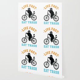 Live Fast Eat Trash Bicycle Racoon Biker Wallpaper