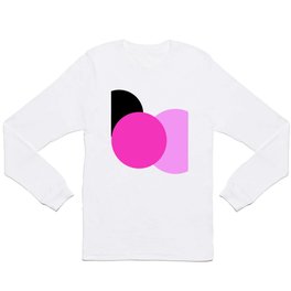 Pink Orchid Black Mod Circles Long Sleeve T-shirt