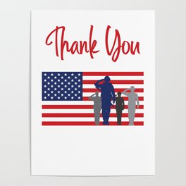 Thank You For Your Service Patriotic Veteran Poster