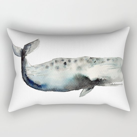 whale- watercolor Rectangular Pillow
