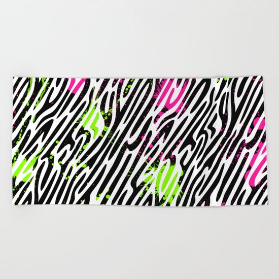 Wild Zebra Print Beach Towel