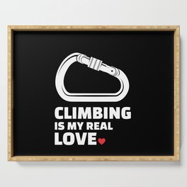 I love climbing Stylish climbing silhouette design for all mountain and climbing lovers. Serving Tray